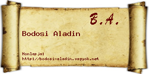 Bodosi Aladin névjegykártya